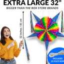 Mexican Pinata Large 32 Foldable Birthday Party Piata with 25-ft Rope Included Handmade in Mexico, Cinco de Mayo Decorations TexMex Fun Stuff