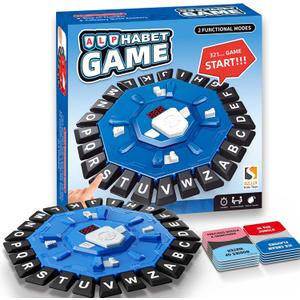 Word Game Family Board Games for Kids & Adults with 2 Modes,220 Topic Categories 24 Letters Pressing Games,Fun Fast-Paced Learning Game with English Pronunciation for Boys Girls Age 3+,35 Cards,Blue