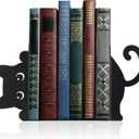 Geelin Peeping Cat Metal Bookends Set of 2 Cute Book Ends for Shelves Decorative Bookshelf Home Office Desk Bookshelf Decor Gift for Cat Lovers and Reading Enthusiasts