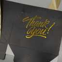 DOYIDE 120 Pack Small Thank You Gift Bags, 4.5x1.8x3.9in Party Favor Bags with Bow Ribbon, Mini Paper Gift Bag with Gold Foil Printed, Black Treat Boxes for Birthday Wedding Bridal Baby Shower