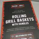 AVIEUS Grill Rolling Grill Basket | Rolling Grilling Baskets for Outdoor Grilling 2 Pcs | Barbecue Grill Set with BBQ Gloves | Portable Camping Net Rack Perfect for Vegetables, Seafood & Meat