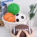 LovesTown 4-Pack Sports Balls, 5-Inch Soccer, Basketball, Playground Balls & 7 Inch Footballs for Toddlers with Pump Indoor Outdoor Toys Birthday Party Favors for Kids