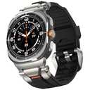 ULTIMAL Watch Band for Samsung Galaxy Watch Ultra 47mm(2025/2024) Compatible with Samsung Watch Strap Bands for Men Sport Bands for Watch Rugged Premium TPU & Metal (Black+Silver)