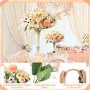 Tigeen 12 Bundles Peonies Artificial Flowers Faux Roses Silk Flowers Hydrangea Artificial Bouquet for Wedding Table Centerpiece Floral Vase Home Office Bridal Decor (Champagne)