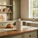 Ceramic Canisters Sets For The Kitchen Canisters For Countertop Set of 3 Airtight Coffee Canisters For Ground Coffee Sugar Storage With Lids Farmhouse Containers for household or kitchen use