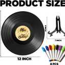 Funny Vinyl Record Guest Book Sweet 16 Party Decorations 16th birthday decorations for girls Sweet Sixteen Party Decor 16th Birthday Gifts 16th Birthday Guest Book Alternative Music Themed Party Decor Gifts