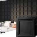 Art3d 33-Pack 3D Wall Panel for Interior Wall Dcor, Diamond Textured PVC Accent Wall Paneling for Living Room Bedroom Office TV Wall Background, 11.8"x11.8" Cover 32.Sq.Ft., Black