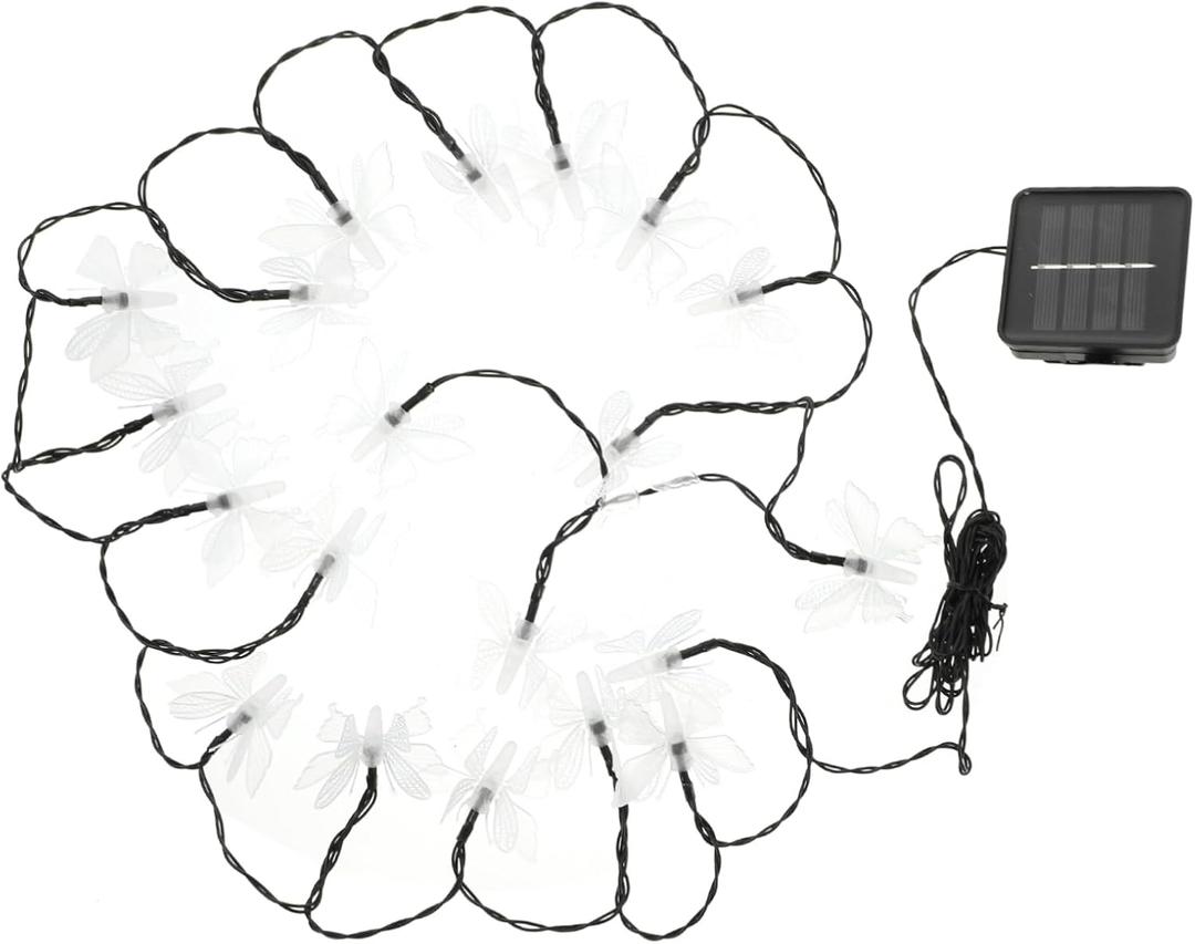 Cabilock Decorative Solar-Powered Led Butterfly String Lights Warm White Lights for Garden Patio Party Wedding Ambiance