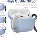 2 x Brujula Case for AirPods Pro 3 Case Silicone Protective Cover Compatible with AirPods Pro 3rd Generation 2025(Light Blue, AirPods Pro 3)