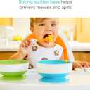 Munchkin Stay Put Suction Bowls for Baby and Toddler, 3 Pack, Blue/Green/Purple