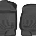 Husky Liners Weatherbeater Floor Mats | Fits 2017-2026 Ford F-250/F-350/F-450 SuperCrew (Crew Cab) & SuperCab (EXT Cab) w/Factory Carpet | Front Row, 2-pc Black - 13301