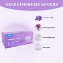 Elzrghs Commode Liners for Bedside Commode, Portable Toilet, Bed Pan, 100 Count Lavender Scented Disposable Potty Chair Liners