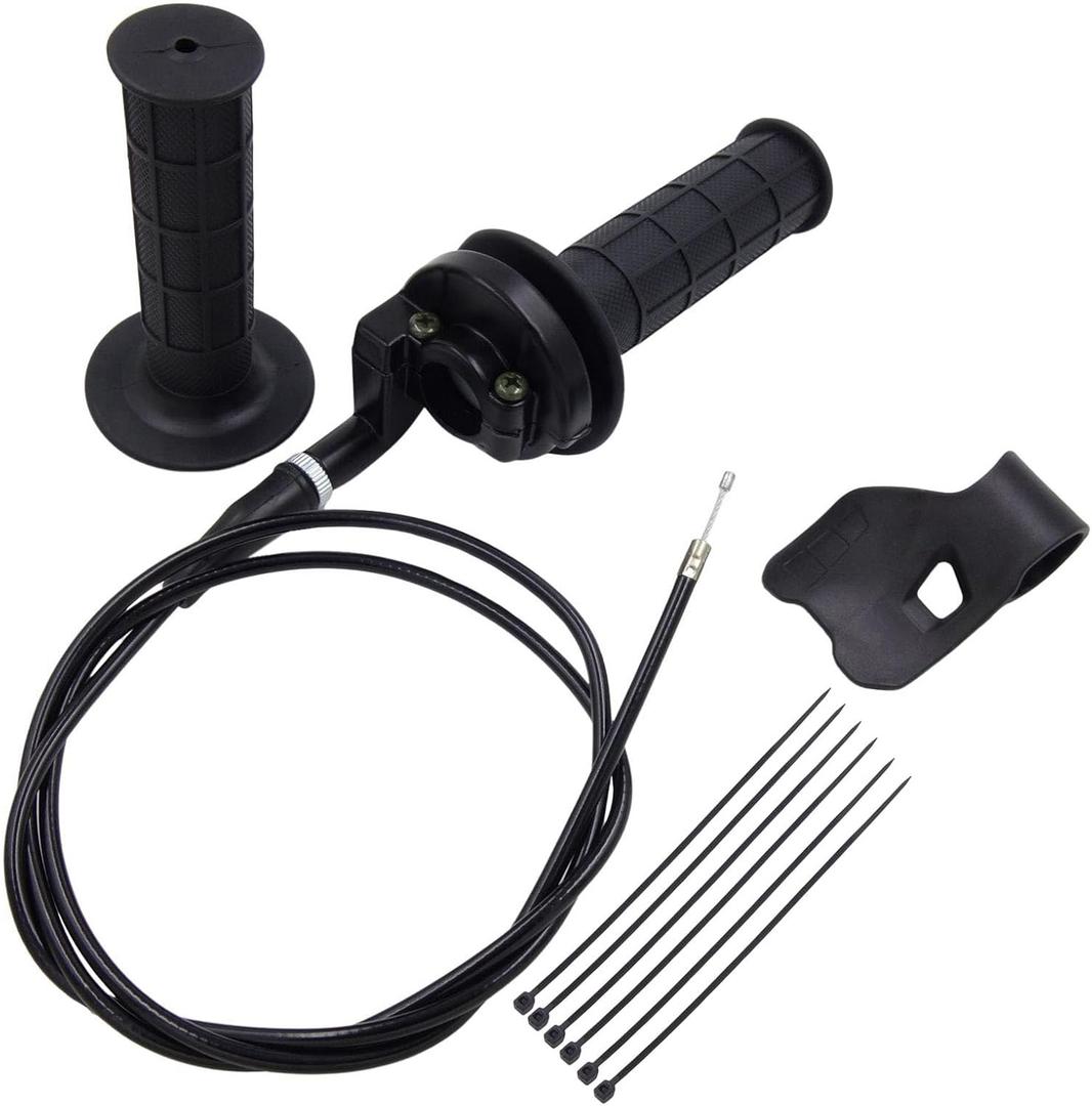 ELIFEPARTS 7/8" Throttle Accelerator Handle Grips: Compatible with 50cc, 80cc, 90cc, 110cc 125cc 140cc 150cc 200cc Dirt Bike, Mini Bike Throttle Assembly Throttle Cable and Motorcycle Throttle Assist