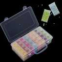 VTG Bead Organizer Box, Diamond Painting Drill Storage Containers, 32 Slots Diamond Art Storage Boxes Kits for Adults.Embroidery Beads Storage Box with Label. (32 square bottles)
