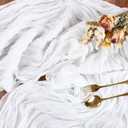 White Cheesecloth Table Runner 10FT Boho Rustic Sheer Cheese Cloth Table Runners 120 Inch Gauze Table Decorations for Wedding Party Bridal Shower Birthday Home Decor