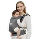 MISSWISDOM Baby Carrier Newborn to Toddler, Easy Adjustable Toddler Carrier for 7-30lbs, Baby Holder Wrap Carrier, Breathable Mesh Fabric Infant Kangaroo Hip Carriers with Lumbar Support, Grey
