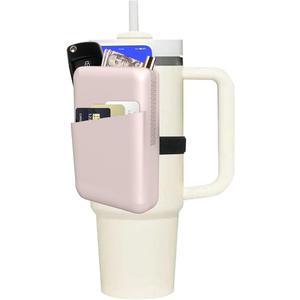 Silicone Water Bottle Pouch for Stanley, Stanley Fanny Pack with Pocket, Stanley Cup Accessories for Stanley Quencher Stanley IceFlow 20 oz 30 oz 40 oz, for Phone, Cards, Keys, Wallet, Earphone