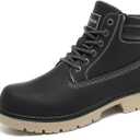 Men's Women's Hiking Boots Casual Chukka Boots Non Slip Outdoor Boot Waterproof Lightweight Ankle Boots Lace Up Walking Booties (8 Wide Women/6 Wide Men, Black)