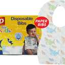 Glad for Kids Shark Disposable Paper Bibs with Crumb Catcher, Absorbent Leakproof Bibs for Toddlers and Babies, Mess Free Feeding, Crafts, Parties, and Travel Use, 30 Count