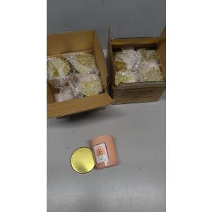 Sprayed Glass With Label With Gold Metal Lid 3.0 Oz Pack Of 8 Amber