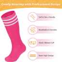 American Trends 4 Pairs Toddler Soccer Socks Kids Youth Baseball Sock Boys Girls knee High Striped Socks Cotton Tube Sock (M)