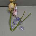 Chuangdi 2 Pieces Artificial Phalaenopsis with Suction Cups Terrarium Plant Decoration Reptile Habitat Plant Decor for Hermit Crab Lizards Geckos Snake Reptile (Purple, Yellow)