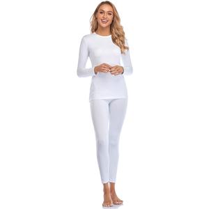 Malist Women's Thermal Underwear Ultra Soft Long Johns Top with Fleece Lined (White), S