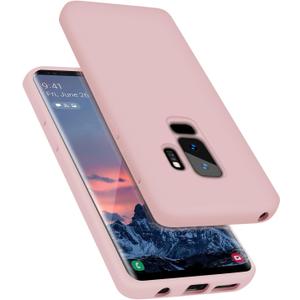 E Segoi Designed for Galaxy S9 Plus Case, Liquid Silicone Gel Rubber Shockproof Case Soft Microfiber Cloth Lining Cushion Compatible with Galaxy S9+ 6.2 inch (Pink Sand)