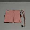 Defencase for iPhone 16E/17E Case Wallet with RFID Blocking Card Holder Slots for Women Men, Elegant PU Leather Magnetic Snap Flip Wristlet Strap Zipper Wallet Phone Cases for iPhone 17e & 16e, Pink (Airy Rose Pink)