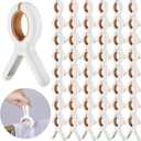 Tanlade 48 Pcs Beach Towel Clips Strong Plastic Clothes Pins Pool Beach Chair Clips Heavy Duty Laundry Quilt Drying Clothespins Holder to Dry Laundry on Clothesline and Hanging Rack(White)