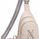 Viverte Crossbody Bags for Women Initial Sling Bag Cross Body Fanny Packs Personalized Gifts for Mom Women Wife, Cloud Gray Letter X