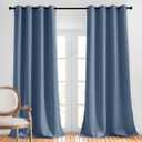 NICETOWN Stone Blue Blackout Curtains 96 inches Long, Grommet Thermal Insulated Room Darkening Window Treatments Voice Reducing for Bedroom/Kids Room, W52 x L96, 2 Panels