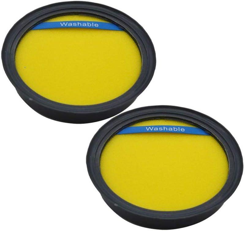 EZ SPARES Relacemen for Eureka DCF25 DCF-25 Filter,Eureka Part 67600.Fits SuctionSeal (AS1100 Series) Endeavor NLS (5400 Series), Nimble EL8600 Series(2PCS) (Yellow)