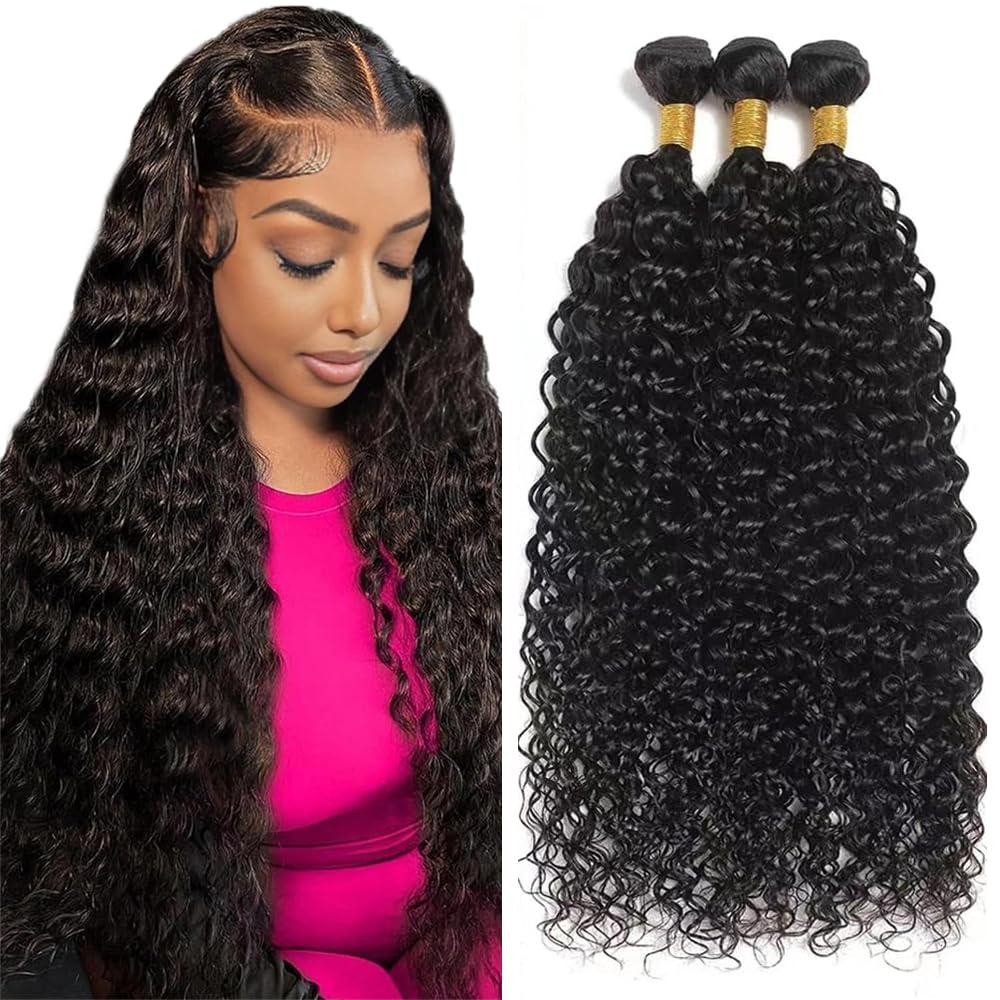 26 28 30 inch Curly Bundles Human Hair kinky Curly Bundle Human Hair 3 Bundles Natural Black Bundle 1B Color