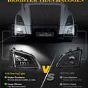 Partsam Pair LED Fog Light Lamp Compatible with 2018-2024 VNL Trucks, DOT Approved High/Low Beam Clear Lens Black Housing/w Plug