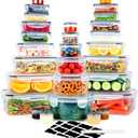 56 Pcs Large Food Storage Containers Set with Lids, Airtight Plastic Containers for Pantry & Kitchen Organization, BPA-Free, Leak-Proof, Transparent - 56 Pcs