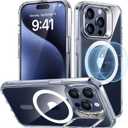 ESR for iPhone 15 Pro Case, Compatible with MagSafe, Military-Grade Protective Clear Case for iPhone 15 Pro,Built-in Stash Stand Phone Case, Scratch-Resistant Back Cover, Classic Series,Clear