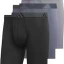 adidas Men's Microfiber Boxer Briefs Underwear Multipack – Athletic, Moisture Wicking, Stretch Fit & Tagless M
