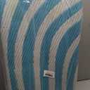 Vaukki Waterproof Outdoor Rug 9x12 Teal Striped Patio Mat