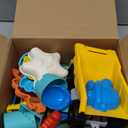 Sloosh Beach Sand Toys Set - Dump Truck Car Toy with Sand Molds for Toddlers Outdoor Play, Collapsible Foldable Buckets Mesh Bag Shovels Castle Animal Mold Sets, Kids Ages Sandbox Toys (Animals)
