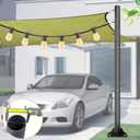 10ft Sun Shade Sail Pole - 3" Diameter Outdoor Removable Sunshade Support Post Heavy Duty Steel Metal Pole Kit for Support Light String,Sunshade Sail,Canopy,Garden,Ground,Backyard