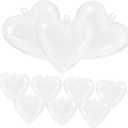 10Pcs Clear Plastic Heart Shape Fillable Ball Ornaments Easy to Use Crafting Mold for Christmas Wedding Reusable