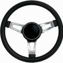 Grant 846 Classic Series Nostalgia 15 inch Black Foam Grip 3-Spoke Design with Horn Button Steering Wheel