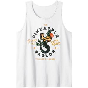 Fun Tiki Bar Tattoo Pinup: Tropical Pineapple Sailor Mermaid Tank Top XXL