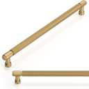 10 Pack Champagne Bronze Knurled Cabinet Pulls 10 Inch(254mm) Kitchen Cabinet Handles Cabinet Hardware for Drawer Pulls