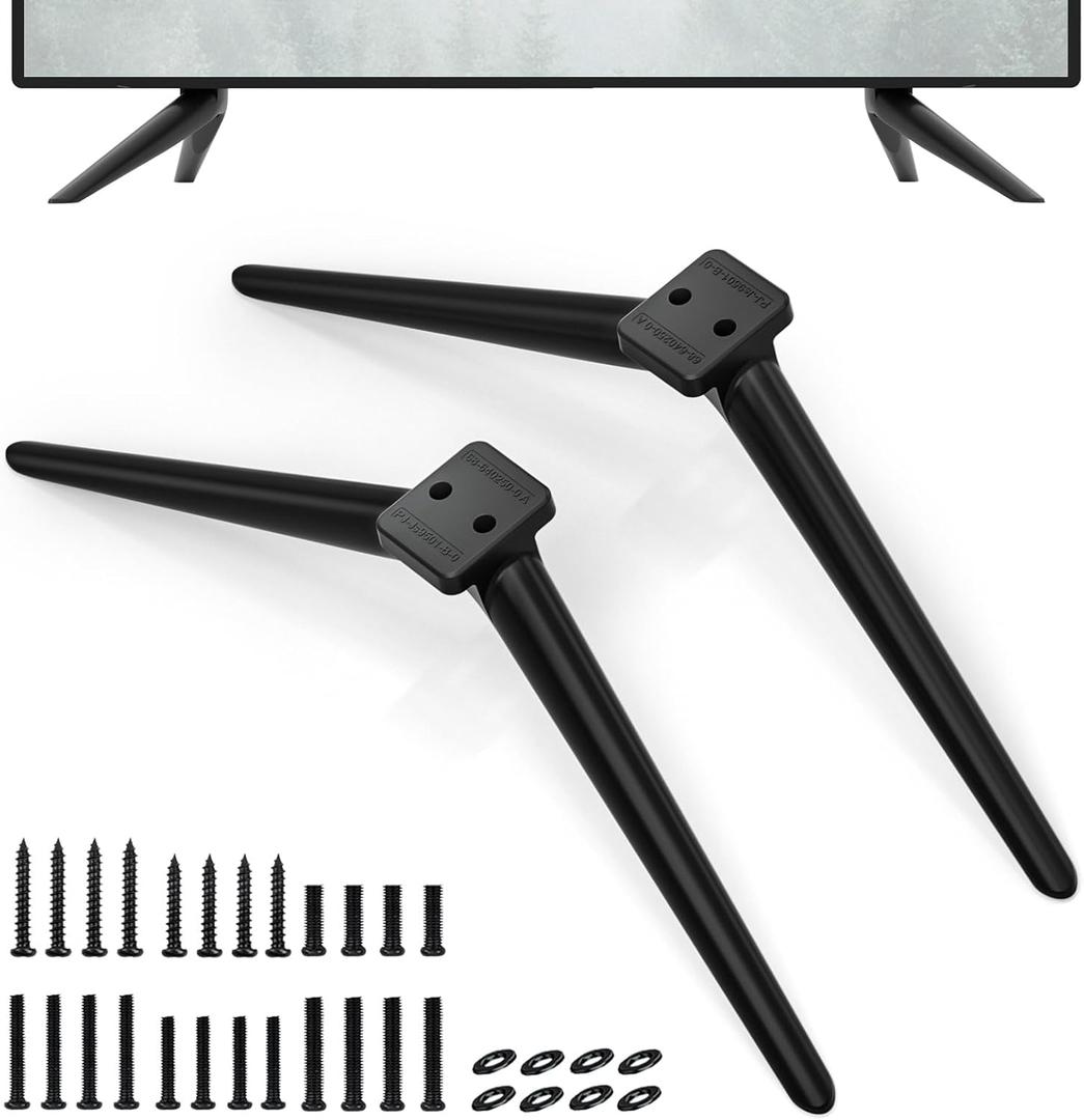 Dinghosen TV Stand Legs for TCL Roku TV, 65" Modern Black Metal, 1 Set, Supports Up to 200 lbs