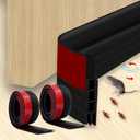 2 Pack Door Draft StopperUnder Door Sweep for Exterior & Interior Doors39.3inch, Black