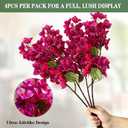 4PCS Bougainvillea Artificial Flowers 37.4" Long Stem Faux Silk Branches Vines Decoration for Wedding Party Centerpieces Home Office Decor, Hot Pink