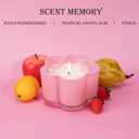 12.5oz Strawberry Daiquiri Scented Candle with Crystals Inside, Flower-Shaped Cute Glass Candle Gift, 45 Hour Burn Time, Pink Gifts Candles for Women, Valentine Candles, Best Friend Candle