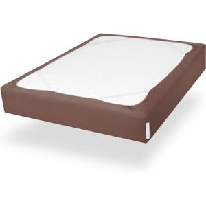 Box Spring Cover Queen Size with Smooth and Elastic Woven Material, Alternates for Bed Skirt, Wrinkle & Fading Resistant, Washable, Dustproof, Brown